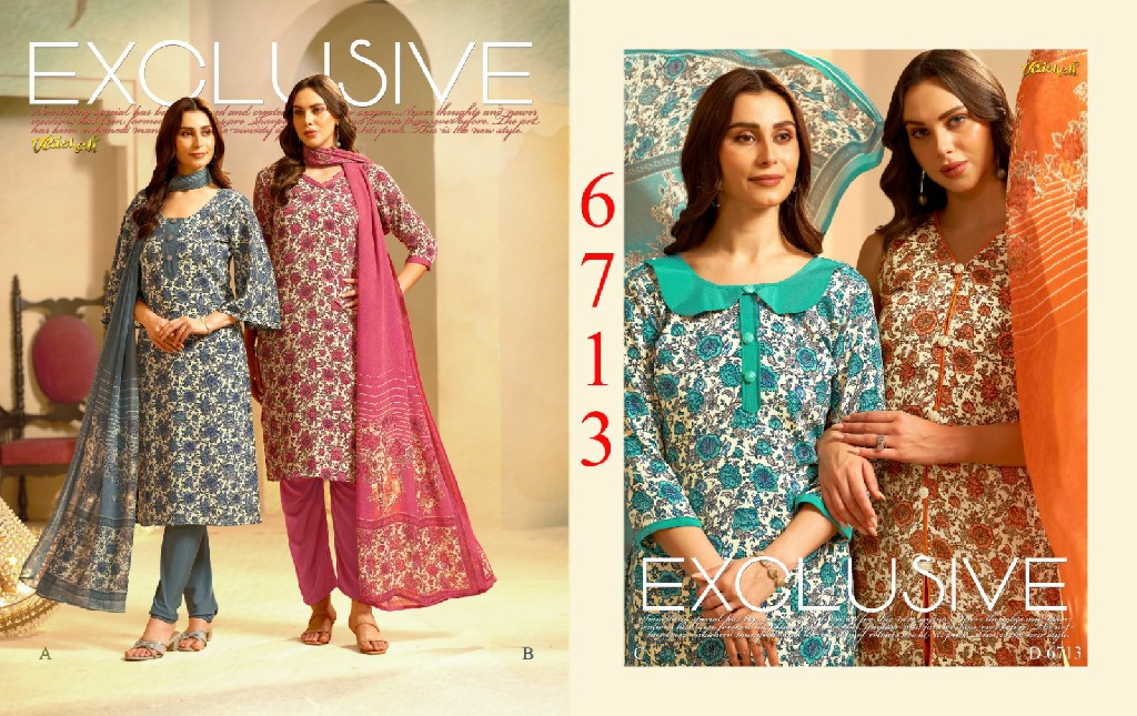VAISHALI 6700 SERIES WHOLESALE PURE CRAPE PRINTED AMAZING UNSTITCH SALWAR SUITS FOR EXPORT