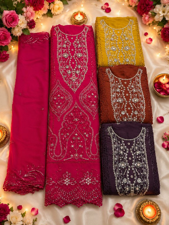 MOTIFZ D.NO 5467 WHOLESALE CHIFFON PAKISTANI PRETTY LOOK UNSTITCH SALWAR SUITS FOR EXPORT