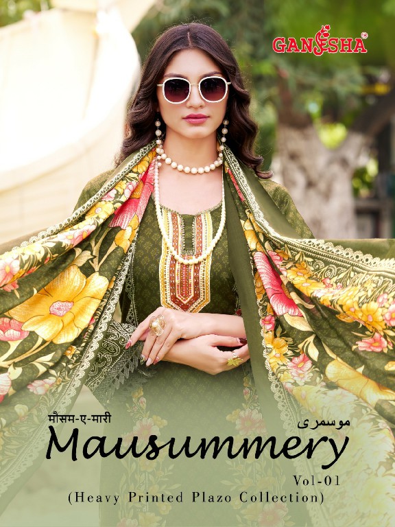 GANESHA MAUSUMMERY VOL 1 WHOLESALE SOFT COTTON KARACHI STYLE PRINTED DRESS MATERIAL ONLINE