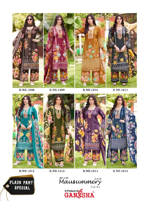 GANESHA MAUSUMMERY VOL 1 WHOLESALE SOFT COTTON KARACHI STYLE PRINTED DRESS MATERIAL ONLINE