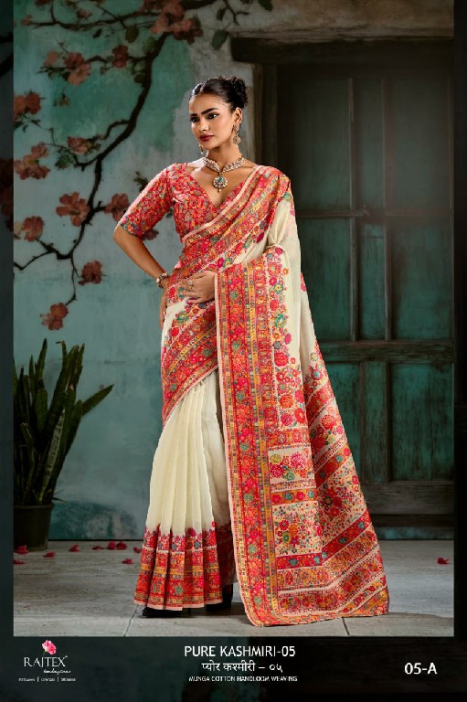 RAJTEX PURE KASHMIRI VOL 5 WHOLESALE MODAL PASHMINA HANDLOOM WEAVING PARTY WEAR SAREES FOR EXPORT