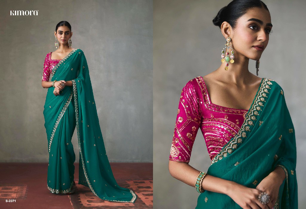 KIMORA I-CON VOL 37 WHOLESALE LIGHTWEIGHT SILK BLEND GLAMOURS STYLE SAREES FOR WOMEN ONLINE