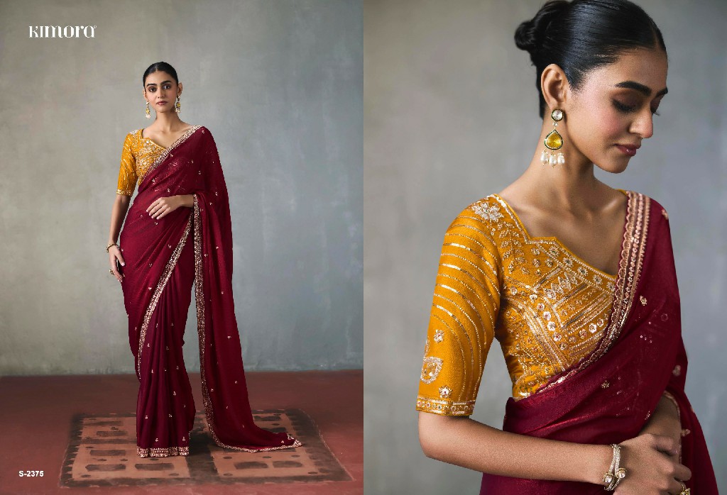 KIMORA I-CON VOL 37 WHOLESALE LIGHTWEIGHT SILK BLEND GLAMOURS STYLE SAREES FOR WOMEN ONLINE