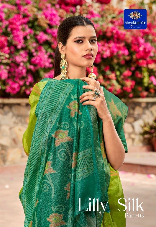 SHVETAMBAR LILLY SILK VOL 3 WHOLESALE SOFT LILLY SILK AMAZING INDIAN SAREES FOR WOMEN EXPORTER