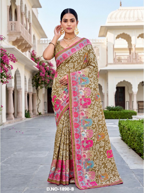 VALLABHI PRINTS VAIDEHI VOL 4 WHOLESALE DULL MOSS PRETTY LOOK SAREES FOR WOMEN SUPPLIER