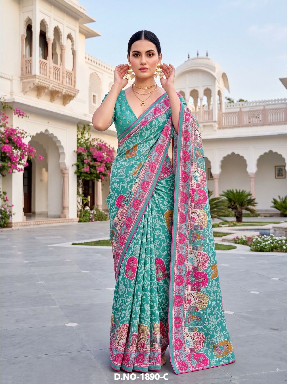 VALLABHI PRINTS VAIDEHI VOL 4 WHOLESALE DULL MOSS PRETTY LOOK SAREES FOR WOMEN SUPPLIER
