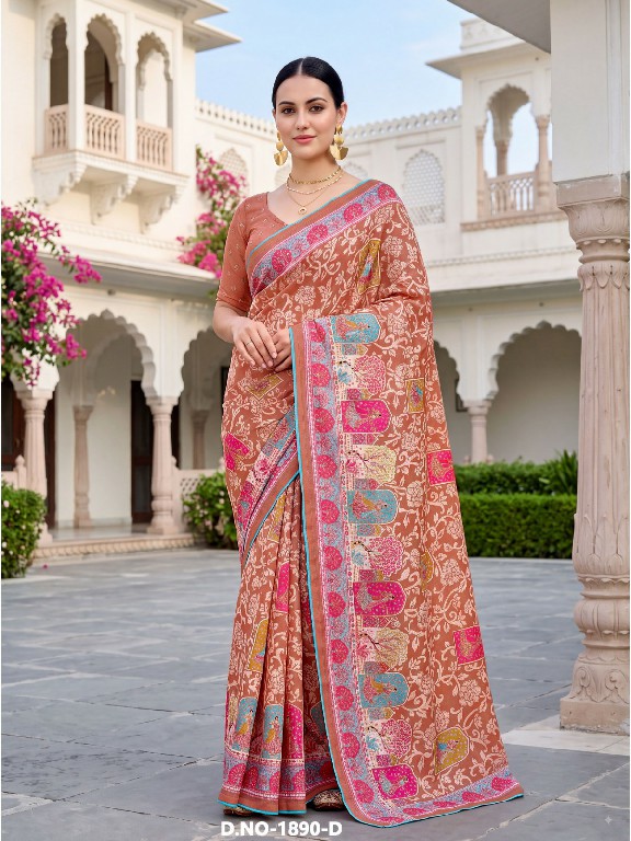 VALLABHI PRINTS VAIDEHI VOL 4 WHOLESALE DULL MOSS PRETTY LOOK SAREES FOR WOMEN SUPPLIER