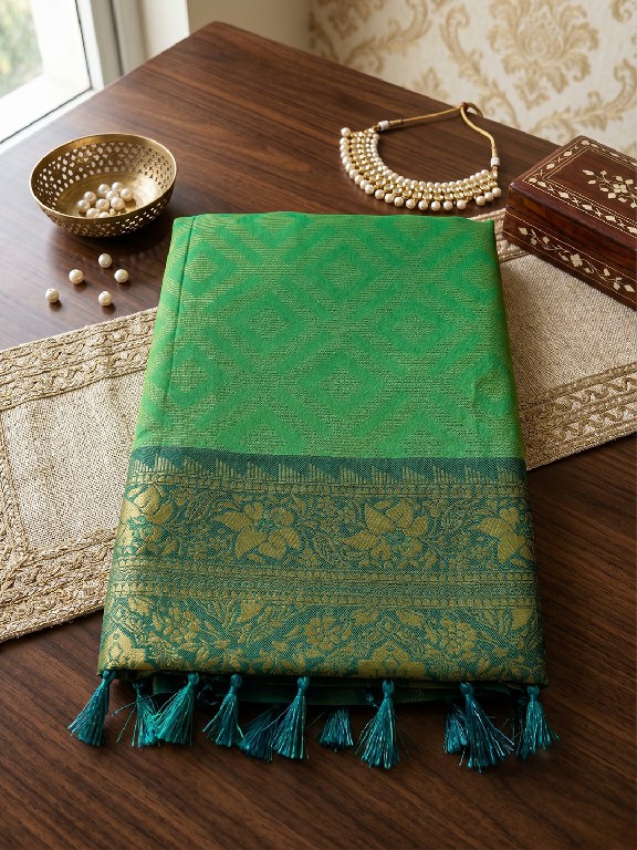 ASTITA MADRAS HANDLOOM WHOLESALE SILK BLEND LUXURIOUS INDIAN SAREES FOR WOMEN EXPORTER