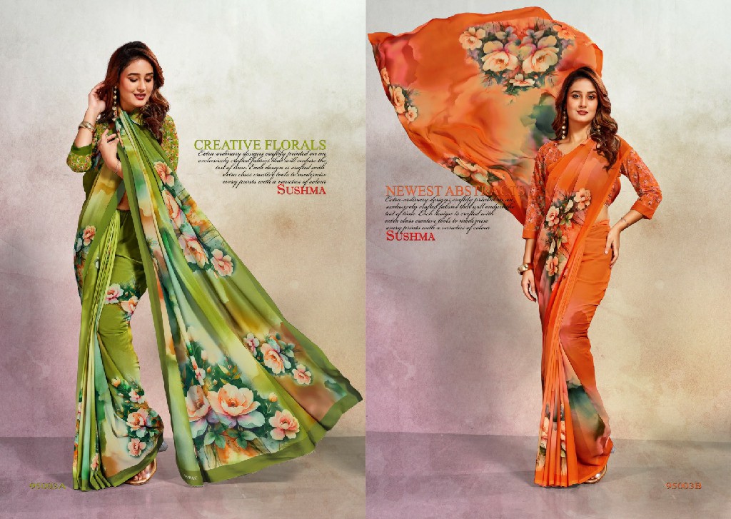 SUSHMA ELEGANCE WHOLESALE WEIGHTLESS DIGITAL PRINTED DAILY WEAR SAREES FOR WOMEN SUPPLIER
