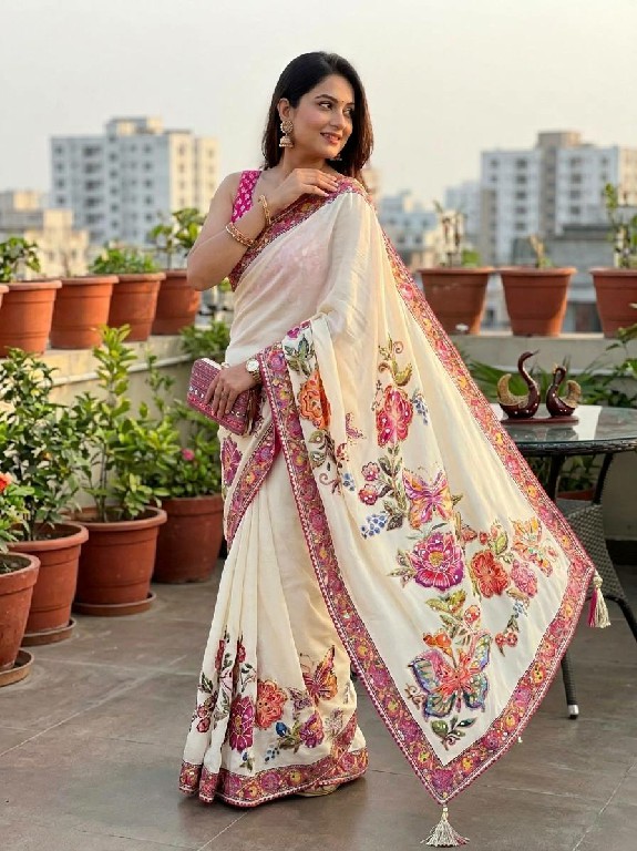 TEXTILEDEAL D.NO JR-681 WHOLESALE SOFT GEORGETTE MIRROR WORK FANCY INDIAN SAREES FOR EXPORT