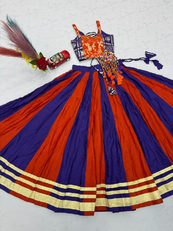 TAPI CREATION D.NO 344 WHOLESALE READYMADE NAVRATRI SPECIAL PURE COTTON MODERN LEHENGA CHOLI FOR EXPORT