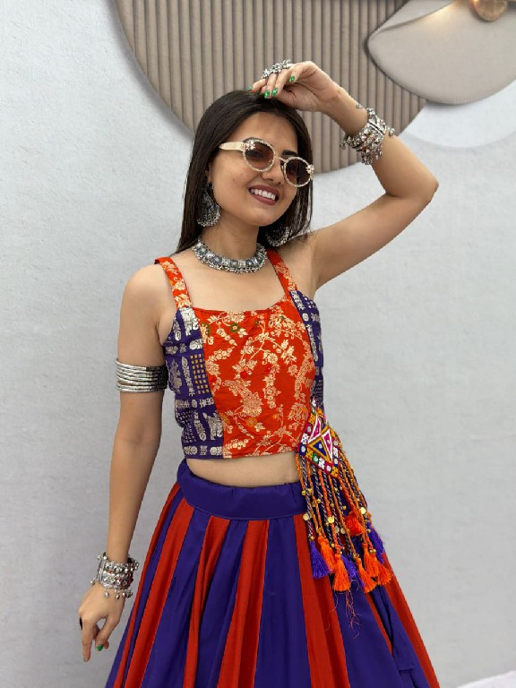 TAPI CREATION D.NO 344 WHOLESALE READYMADE NAVRATRI SPECIAL PURE COTTON MODERN LEHENGA CHOLI FOR EXPORT