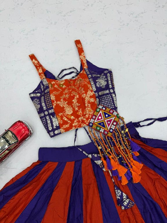 TAPI CREATION D.NO 344 WHOLESALE READYMADE NAVRATRI SPECIAL PURE COTTON MODERN LEHENGA CHOLI FOR EXPORT