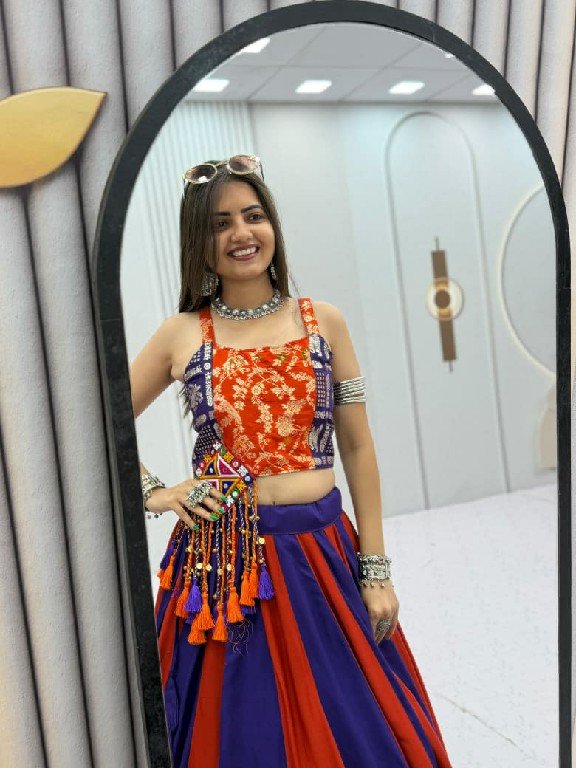 TAPI CREATION D.NO 344 WHOLESALE READYMADE NAVRATRI SPECIAL PURE COTTON MODERN LEHENGA CHOLI FOR EXPORT