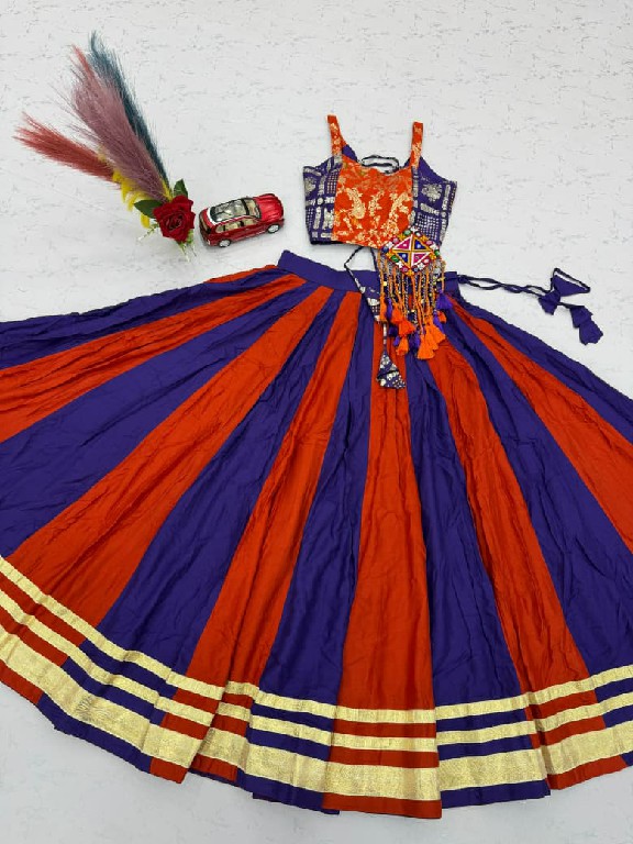 TAPI CREATION D.NO 344 WHOLESALE READYMADE NAVRATRI SPECIAL PURE COTTON MODERN LEHENGA CHOLI FOR EXPORT