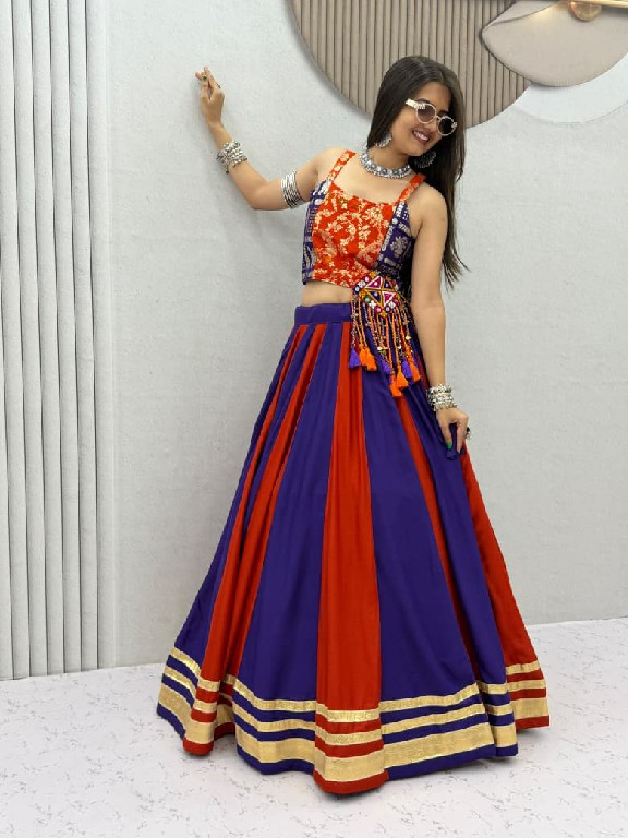 TAPI CREATION D.NO 344 WHOLESALE READYMADE NAVRATRI SPECIAL PURE COTTON MODERN LEHENGA CHOLI FOR EXPORT