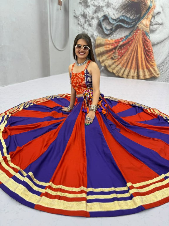 TAPI CREATION D.NO 344 WHOLESALE READYMADE NAVRATRI SPECIAL PURE COTTON MODERN LEHENGA CHOLI FOR EXPORT
