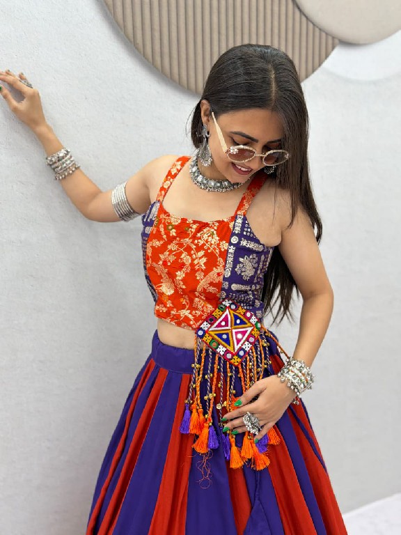 TAPI CREATION D.NO 344 WHOLESALE READYMADE NAVRATRI SPECIAL PURE COTTON MODERN LEHENGA CHOLI FOR EXPORT
