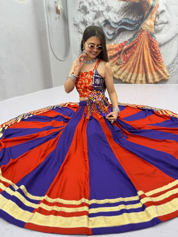 TAPI CREATION D.NO 344 WHOLESALE READYMADE NAVRATRI SPECIAL PURE COTTON MODERN LEHENGA CHOLI FOR EXPORT