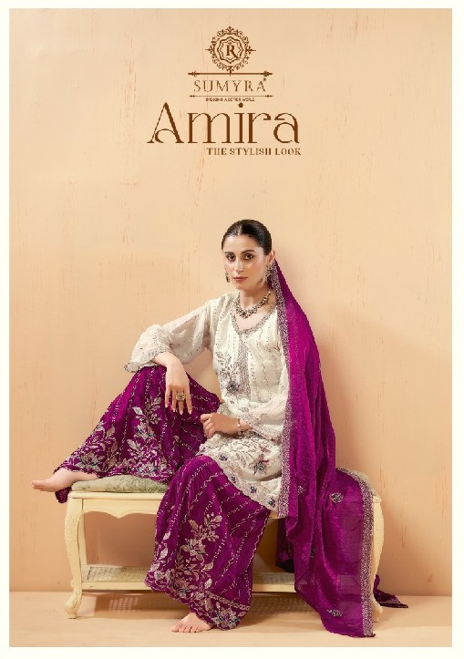 SUMYRA BY RADHIKA FASHION AMIRA WHOLESALE FENDY WITH WORK ELEGANT UNSTITCH SALWAR SUITS EXPORTER