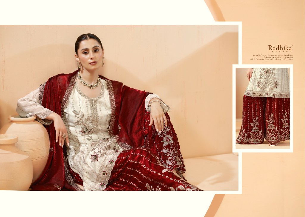 SUMYRA BY RADHIKA FASHION AMIRA WHOLESALE FENDY WITH WORK ELEGANT UNSTITCH SALWAR SUITS EXPORTER