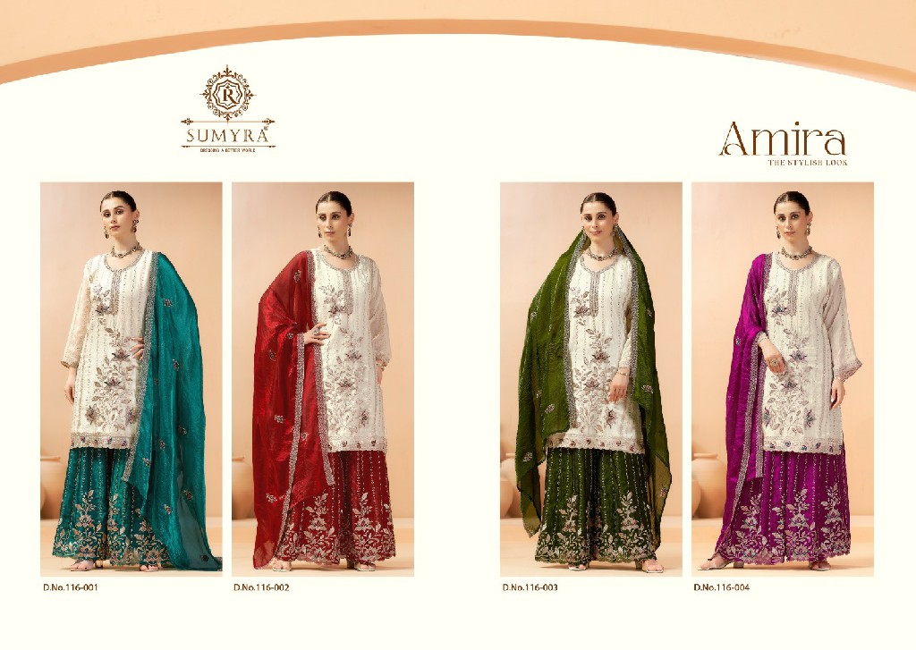 SUMYRA BY RADHIKA FASHION AMIRA WHOLESALE FENDY WITH WORK ELEGANT UNSTITCH SALWAR SUITS EXPORTER