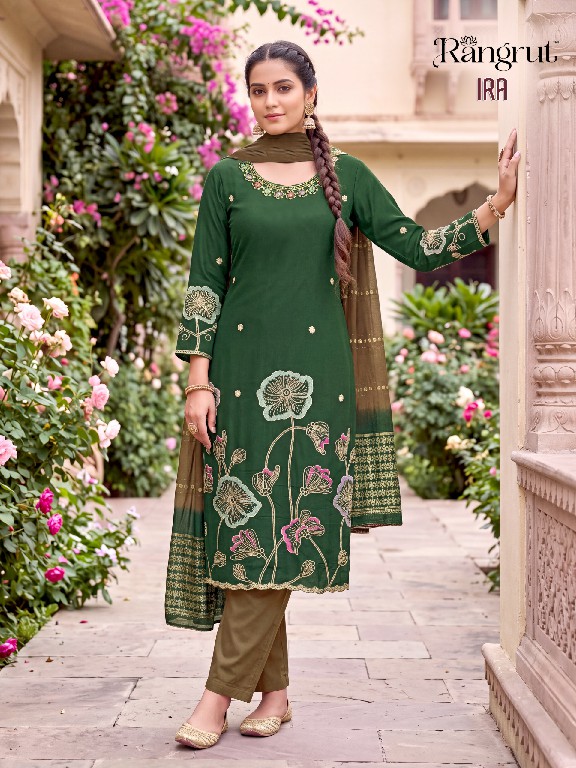 RANGRUT IRA WHOLESALE READYMADE ROMAN SILK WITH WORK BIG SIZE AMAZING 3 PCS SUITS EXPORTER