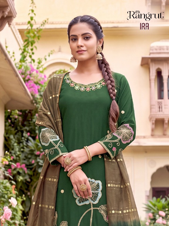 RANGRUT IRA WHOLESALE READYMADE ROMAN SILK WITH WORK BIG SIZE AMAZING 3 PCS SUITS EXPORTER