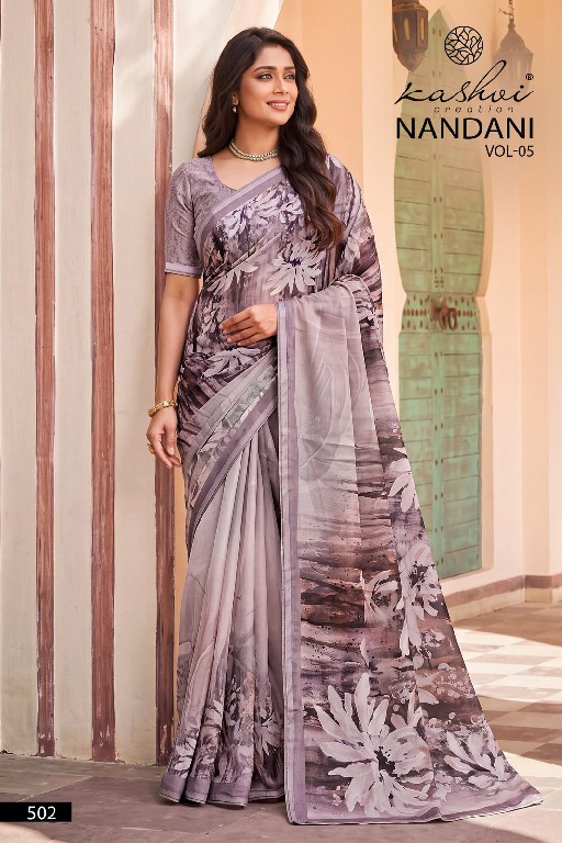 KASHVI CREATION NANDANI VOL 1 WHOLESALE GEORGETTE DIGITAL PRINTED INDIAN SAREES FOR WOMEN SUPPLIER