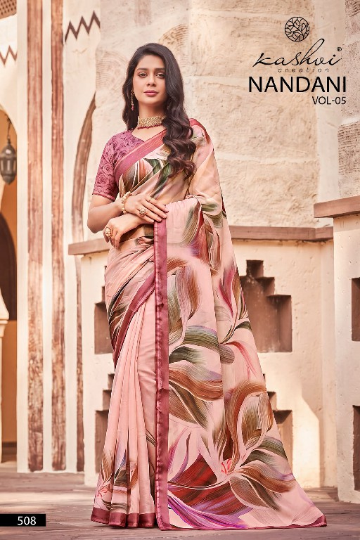 KASHVI CREATION NANDANI VOL 1 WHOLESALE GEORGETTE DIGITAL PRINTED INDIAN SAREES FOR WOMEN SUPPLIER