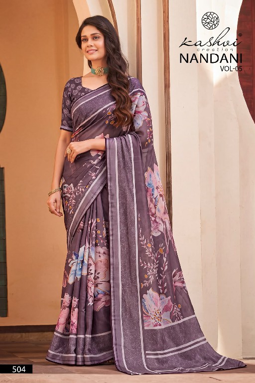 KASHVI CREATION NANDANI VOL 1 WHOLESALE GEORGETTE DIGITAL PRINTED INDIAN SAREES FOR WOMEN SUPPLIER