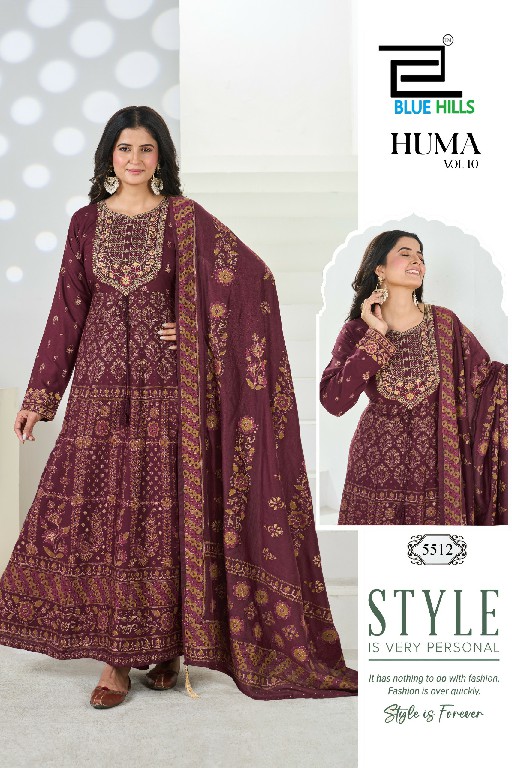BLUE HILLS HUMA VOL 10 WHOLESALE READYMADE HEAVY CHANDERI ETHNIC WEAR BIG SIZE ANARKALI 3 PCS COMBO SET SUITS FOR EXPORT