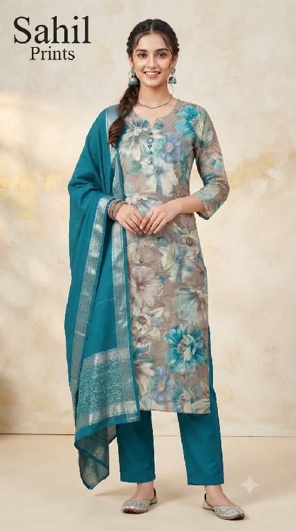 SAHIL PRINTS PRESENT READYMADE VERTICAN COTTON CASUAL WEAR 3 PCS COMBO SET SUITS SUPPLIER