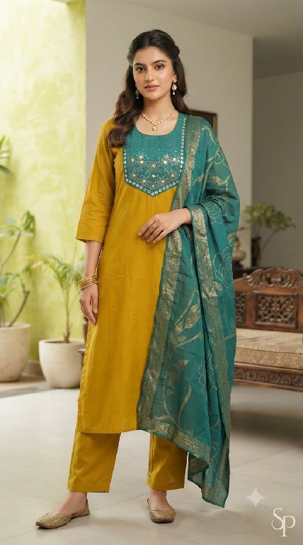 SAHIL PRINTS PRESENT READYMADE MULL CHANDERI STYLISH LOOK 3 PCS COMBO SET SUITS SUPPLIER