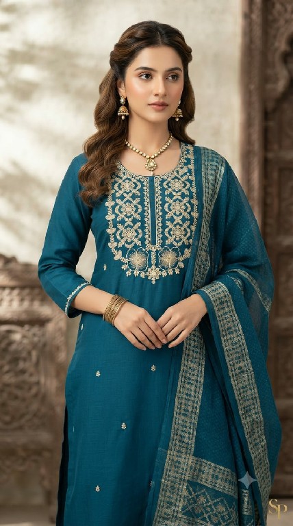 SAHIL PRINTS PRESENT READYMADE COTTON WITH WORK FASHIONABLE 3 PCS COMBO SET SUITS ONLINE