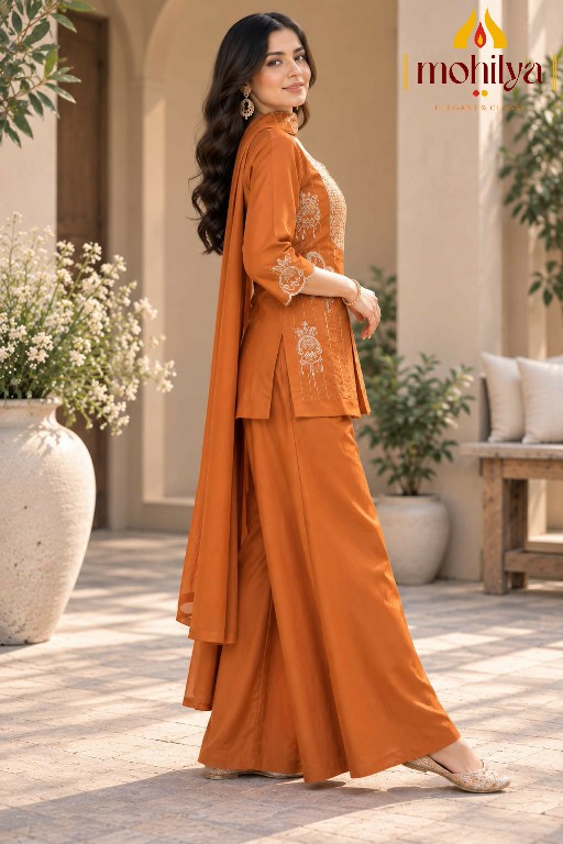 MOHILYA D.NO 1003 WHOLESALE READYMADE ROMAN GOLD SHIMMER MODERN STYLISH INDO WESTERN DRESS COMBO FOR WOMEN ONLINE