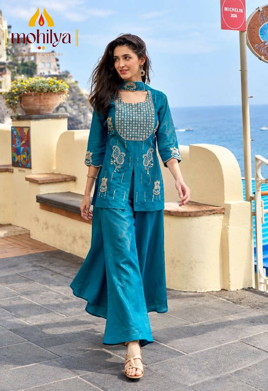 MOHILYA D.NO 1003 WHOLESALE READYMADE ROMAN GOLD SHIMMER MODERN STYLISH INDO WESTERN DRESS COMBO FOR WOMEN ONLINE