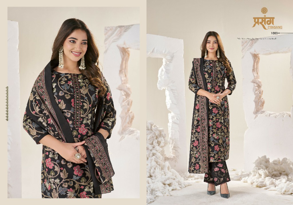 PRASANG AMAIRA WHOLESALE PURE MUSLIN BEAUTIFUL DESIGN UNSTITCH SALWAR SUITS EXPORTER