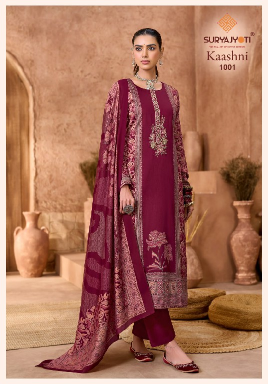 SURYAJYOTI KAASHNI VOL 1 WHOLESALE PURE JAAM SATIN WITH HAND WORK UNSTITCH SALWAR SUITS FOR EXPORT