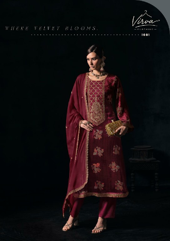 VIRVA GULNAAR WHOLESALE VISCOSE PALACHI BRASSO VELVET WINTER WEAR UNSTITCH SALWAR SUITS ONLINE