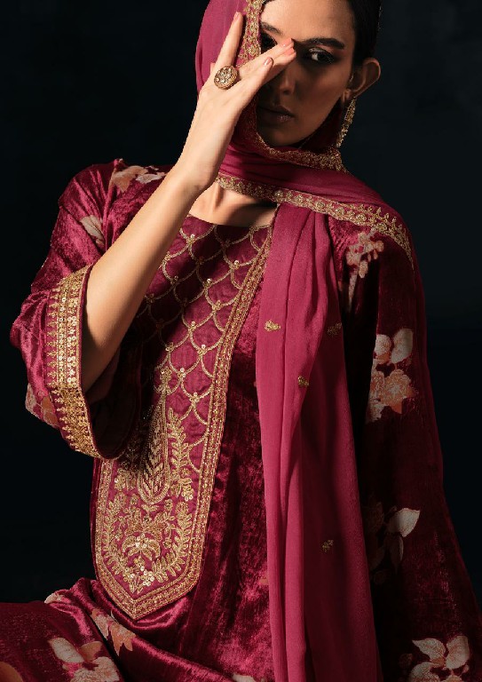 VIRVA GULNAAR WHOLESALE VISCOSE PALACHI BRASSO VELVET WINTER WEAR UNSTITCH SALWAR SUITS ONLINE