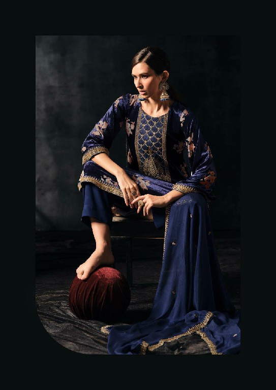 VIRVA GULNAAR WHOLESALE VISCOSE PALACHI BRASSO VELVET WINTER WEAR UNSTITCH SALWAR SUITS ONLINE