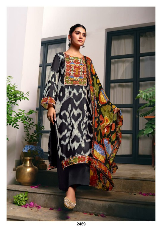 KIMORA CHA PANI WHOLESALE PURE MUSLIN ELEGANT DESIGN UNSTITCH SALWAR SUITS SUPPLIER