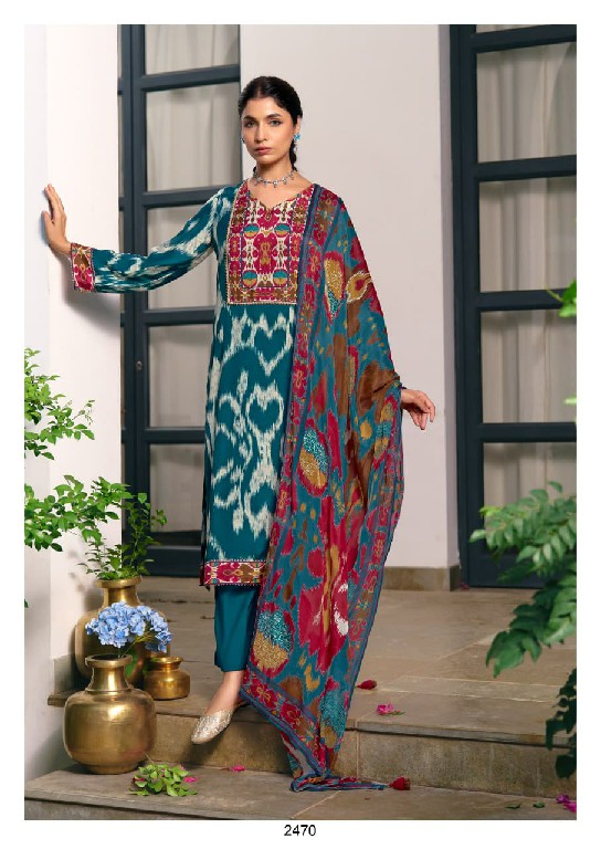 KIMORA CHA PANI WHOLESALE PURE MUSLIN ELEGANT DESIGN UNSTITCH SALWAR SUITS SUPPLIER