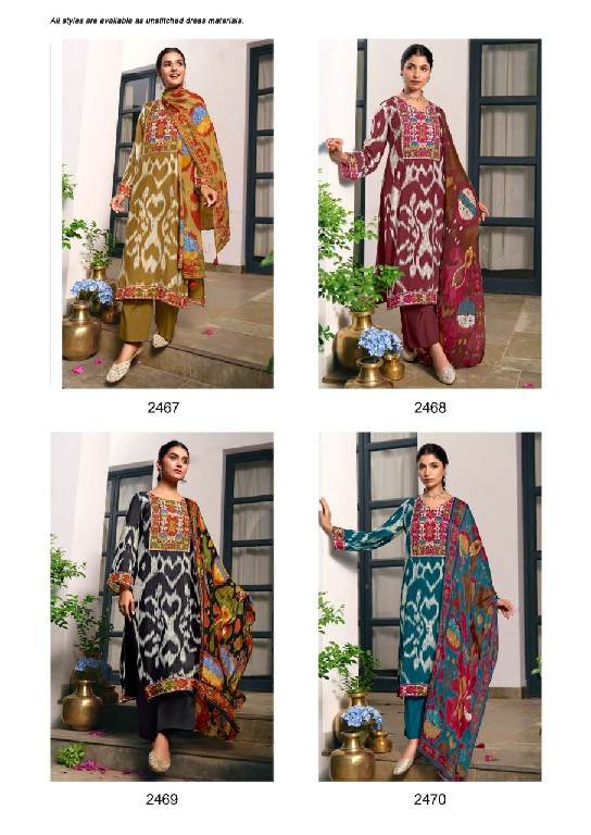 KIMORA CHA PANI WHOLESALE PURE MUSLIN ELEGANT DESIGN UNSTITCH SALWAR SUITS SUPPLIER