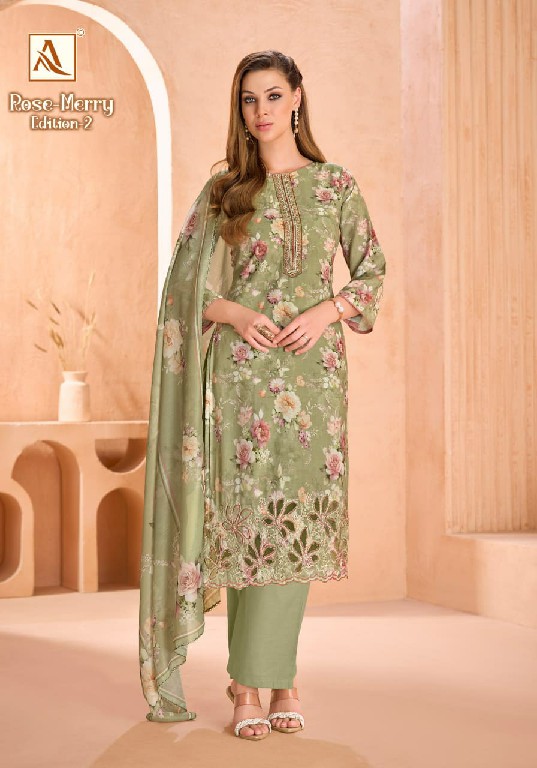 ALOK SUIT ROSE MERRY VOL 2 WHOLESALE PURE COTTON FANCY EPLIC WORK UNSTITCH SALWAR SUITS FOR EXPORT