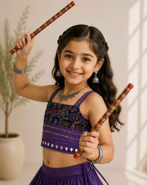 PAYAL CREATION D.NO SIYA-27 WHOLESALE READYMADE ROMAN SILK HAND WORK NAVRATRI CHANIYA CHOLI FOR KIDS ONLINE