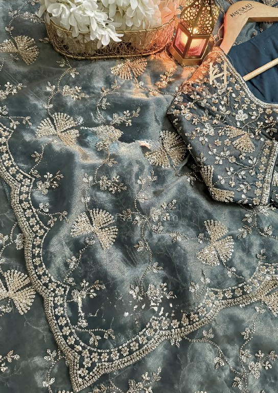 TEXTILEDEAL D.NO KD-646 WHOLESALE FENDI SILK HEAVY BEADS WORK INDIAN SAREES FOR WOMEN SUPPLIER