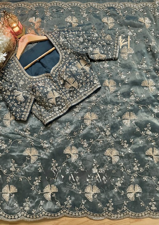 TEXTILEDEAL D.NO KD-646 WHOLESALE FENDI SILK HEAVY BEADS WORK INDIAN SAREES FOR WOMEN SUPPLIER