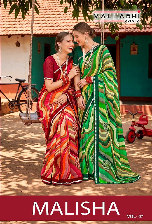 VALLABHI PRINTS MALISHA VOL 7 WHOLESALE WEIGHTLESS FABRIC CASUAL WEAR SAREES FOR WOMEN ONLINE